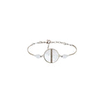 Bracelet souple délicat nacre et perles du Japon - blanc Blanc argent