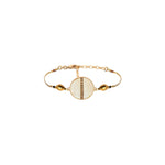 Bracelet souple nacre et perles du Japon - jaune Jaune or