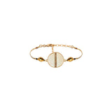Bracelet souple nacre et perles du Japon - jaune Jaune or