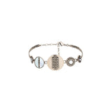 Bracelet souple bohème nacre et cristal - blanc Blanc argent