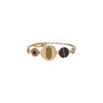 Bracelet souple moderne nacre et cristal - noir Noir or