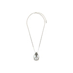 Collier pendentif bohème chic nacre et cristal de roche - blanc Blanc argent