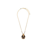 Collier pendentif élégant nacre et quartz - noir Noir or