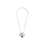 Collier pendentif romantique nacre et cristal de roche - blanc Blanc argent