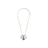 Collier pendentif romantique nacre et cristal de roche - blanc Blanc argent