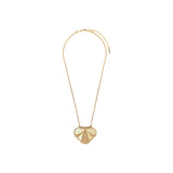 Collier pendentif glamour nacre et jade - jaune Jaune or