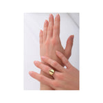 Bague solaire ajustable nacre et métal - jaune Jaune or