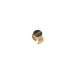Bague intemporelle ajustable nacre et métal - noir Noir or