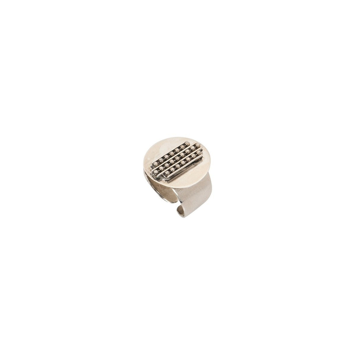 Bague large ajustable graphique métal - argenté Argent