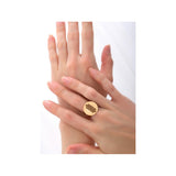 Bague large ajustable raffinée métal - doré Or