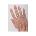 Bague ajustable romantique nacre et métal - blanc Blanc argent