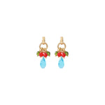 Boucles d'oreilles percées modernes perles cristal - multicolore Multi