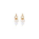 Boucles d'oreilles percées perles de rivière - blanc Perles