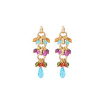 Boucles d'oreilles percées raffinées perles cristal - multicolore Multi