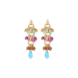 Boucles d'oreilles percées raffinées perles cristal - multicolore Multi