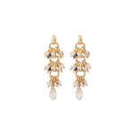 Boucles d'oreilles percées perles cristal - doré Dore