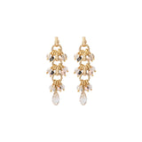 Boucles d'oreilles percées perles cristal - doré Dore