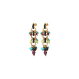 Boucles d'oreilles percées audacieuses grenat onyx et turquoise - rouge Rouge turquoise