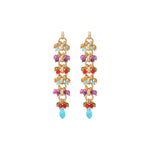 Boucles d'oreilles percées tendances perles cristal - multicolore Multi