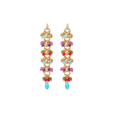 Boucles d'oreilles percées tendances perles cristal - multicolore Multi