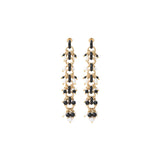 Boucles d'oreilles pendantes perles de rivière et onyx - noir Noir blanc