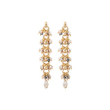 Boucles d'oreilles percées habillées perles cristal - doré Dore