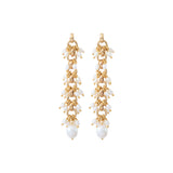 Boucles d'oreilles percées romantiques perles de rivière - blanc Perles