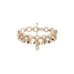Bracelet souple sophistiqué perles cristal - doré Dore