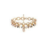 Bracelet souple sophistiqué perles cristal - doré Dore