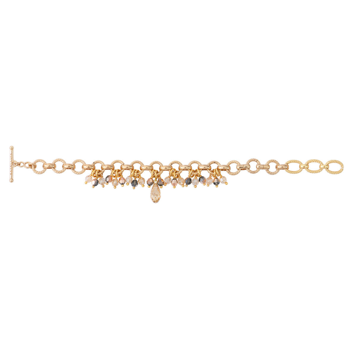 Bracelet souple sophistiqué perles cristal - doré Dore