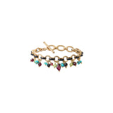 Bracelet souple coloré grenat onyx et turquoise - rouge Rouge turquoise