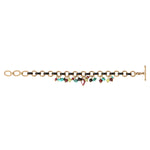 Bracelet souple coloré grenat onyx et turquoise - rouge Rouge turquoise