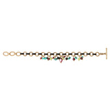 Bracelet souple coloré grenat onyx et turquoise - rouge Rouge turquoise