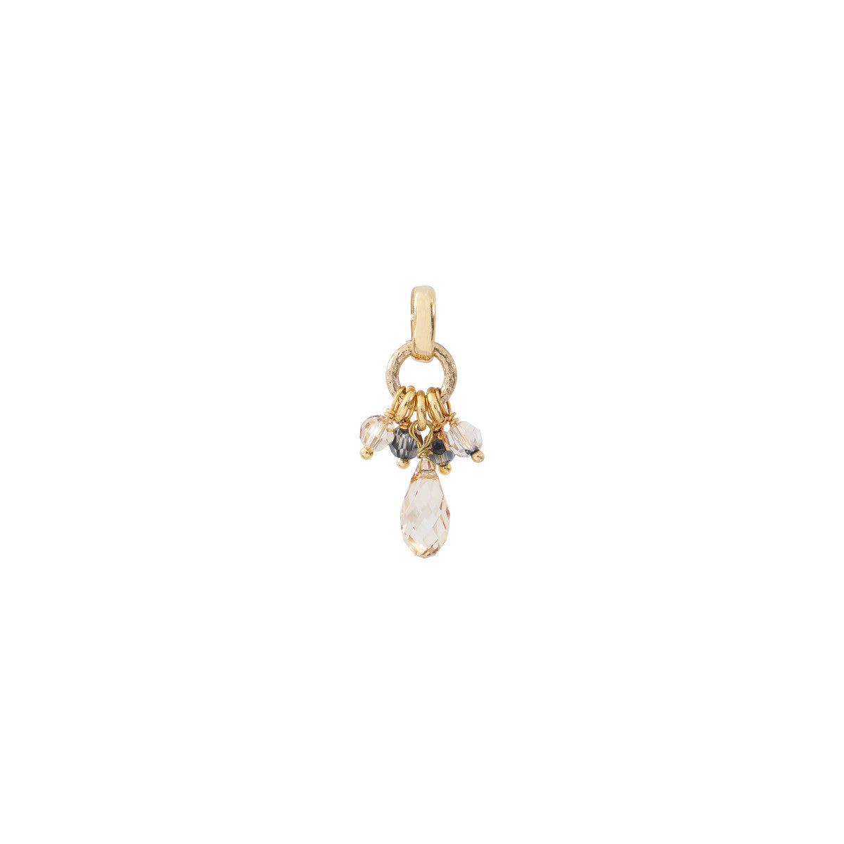 Pendentif baroque perles cristal - doré Dore