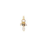 Pendentif baroque perles cristal - doré Dore
