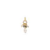 Pendentif baroque perles cristal - doré Dore