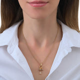 Pendentif baroque perles cristal - doré Dore