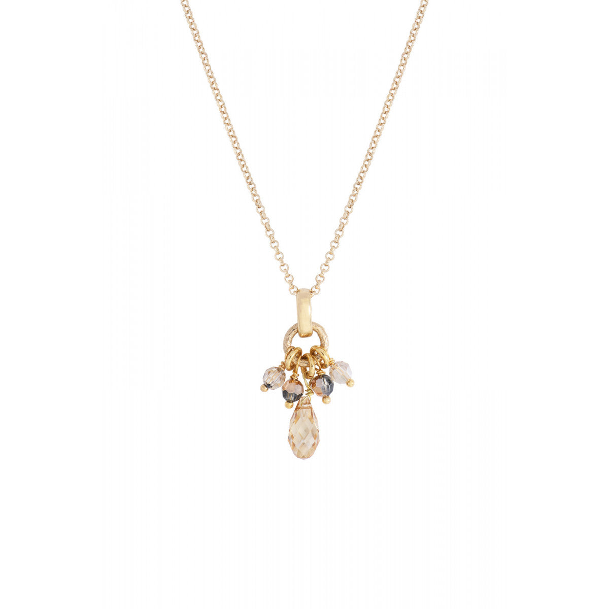 Pendentif baroque perles cristal - doré Dore