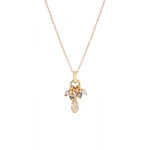 Pendentif baroque perles cristal - doré Dore