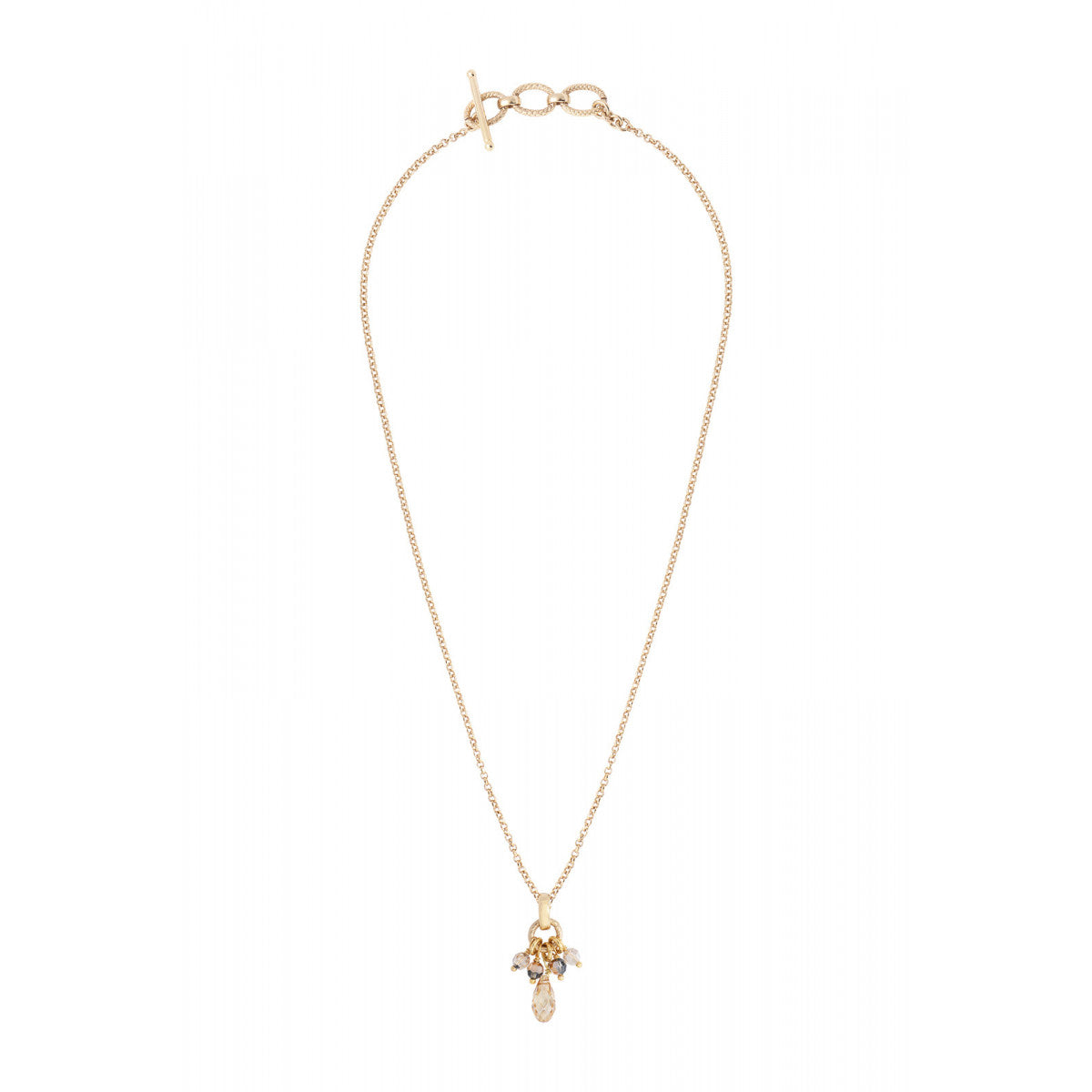Pendentif baroque perles cristal - doré Dore