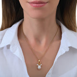 Pendentif romantique perles de rivière - blanc Perles