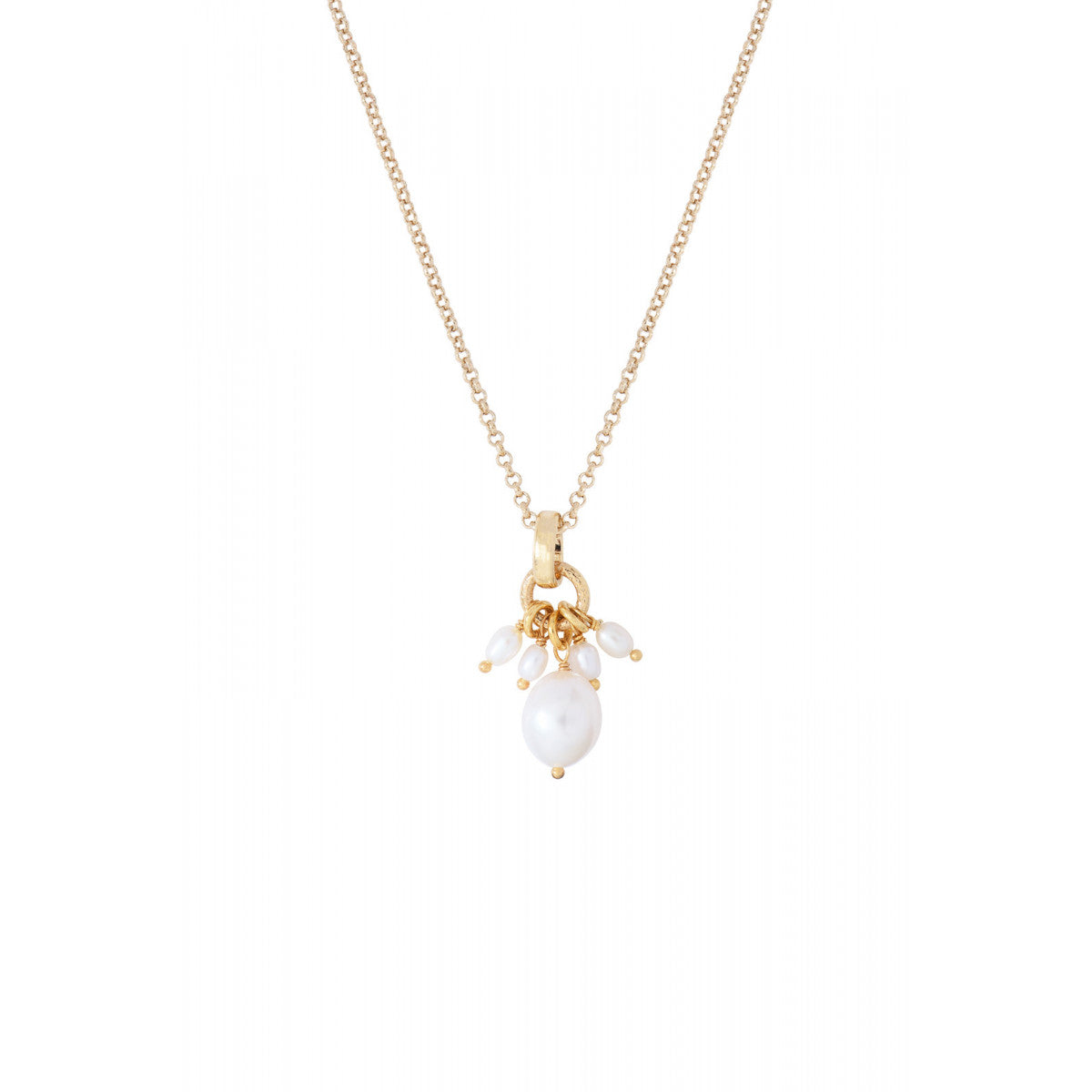 Pendentif romantique perles de rivière - blanc Perles