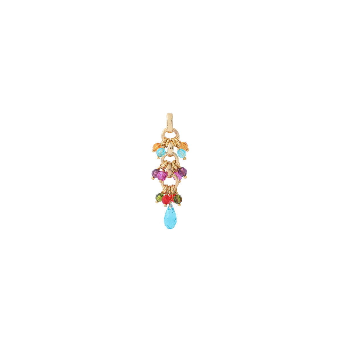 Pendentif graphique perles cristal - multicolore Multi