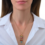 Pendentif graphique perles cristal - multicolore Multi