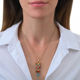 Pendentif graphique perles cristal - multicolore Multi