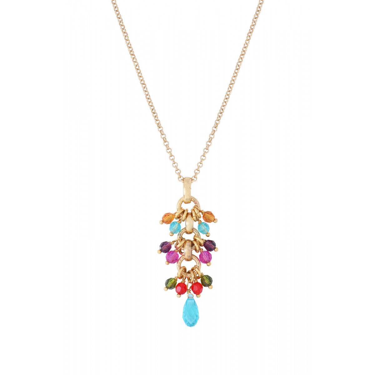Pendentif graphique perles cristal - multicolore Multi