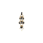 Pendentif perles de rivière et onyx - noir Noir blanc