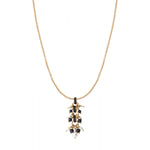 Pendentif perles de rivière et onyx - noir Noir blanc