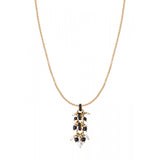 Pendentif perles de rivière et onyx - noir Noir blanc