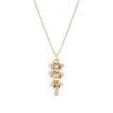 Pendentif sophistiqué perles cristal - doré Dore
